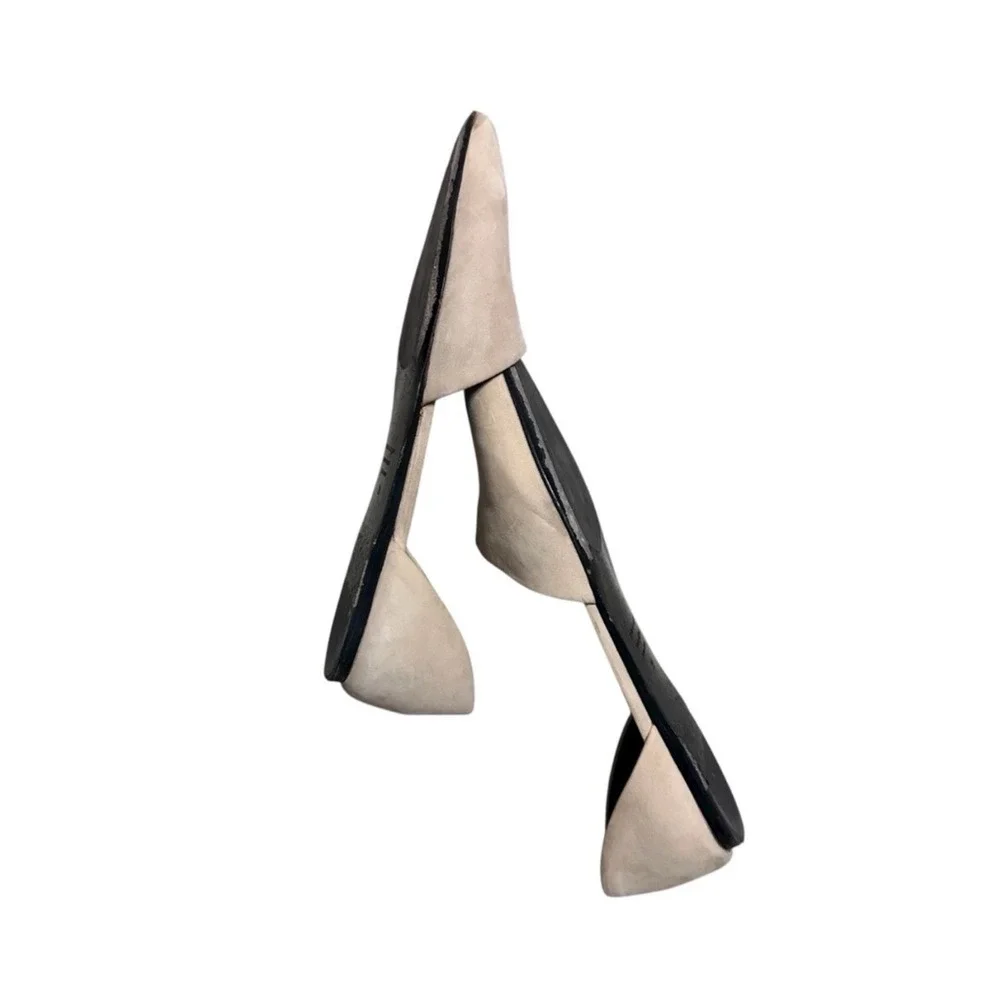 Jenni Kayne Flats Shoes Tan Suede Pointed Toe D'Orsay Business Preppy Size 39